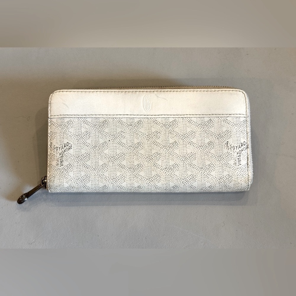 Goyard White Goyardine Matignon GM Wallet
